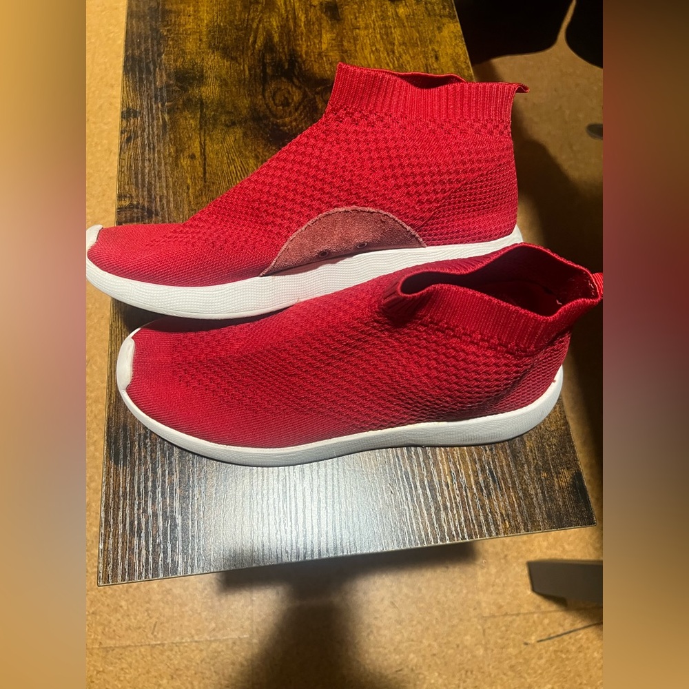 Zara Red Knit Sock Sneakers